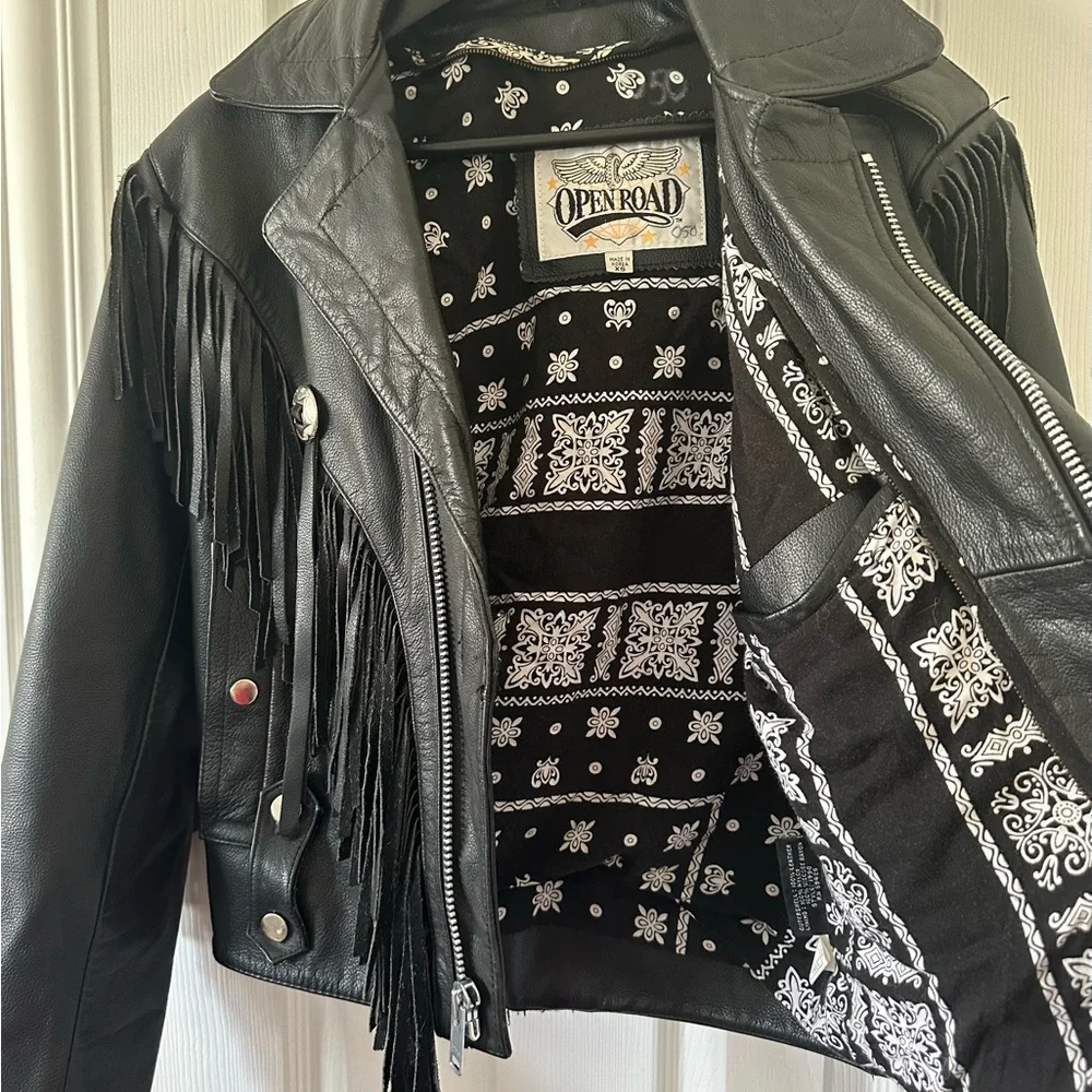 Vintage Leather Fringe Jacket - Picture 3 of 5